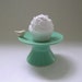 Bird Cupcake Ceramic Stand in Vintage Green