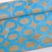 Oval Chain Hand Dyed Fabric in aqua and gray