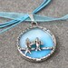 Round Stained Glass and Filigree Pendant (SGbb-P5)