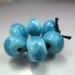 GlassBeadArt handmade Lampwork Enamel Beads ... Sugarcoated Aqua on turquoise ... SRA F12 ... 9x11mm