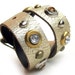 EcoDog Collar - Golden Crackled Leather with Silver and Gold Accents - Size XS/S - OOAK