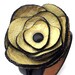RESERVED For Jeremy - Leather Cuff Bracelet with Pale Yellow Poppy Flower, Eco-Friendly, Women, Corsage, OOAK, by Greenbelts