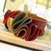 EcoCuff - Autumn Rosette Ruffle on Thin Leather Band