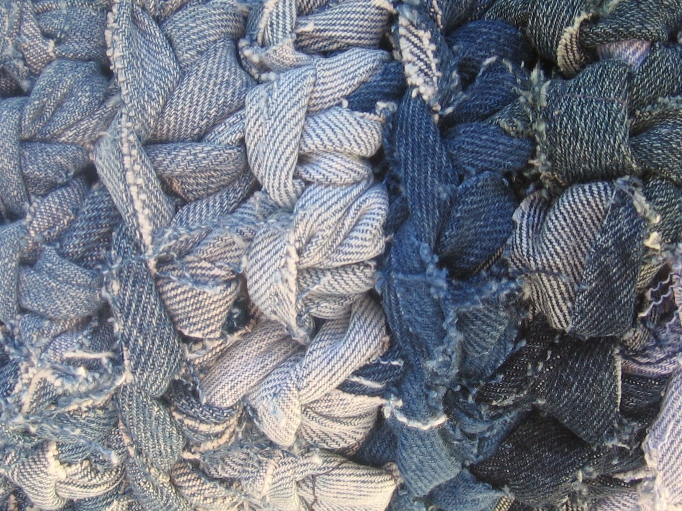 Recycled Jeans Crochet Rag Rug