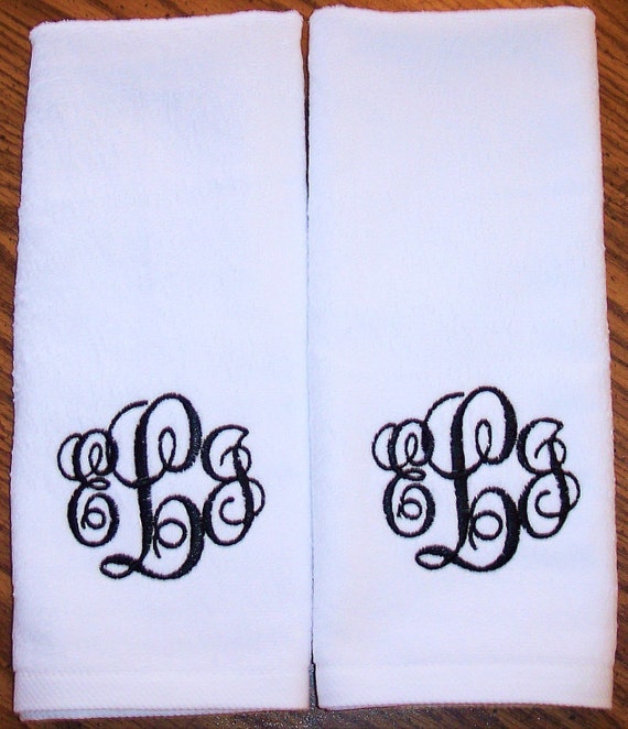 Monogram Hand Towels set of 2 CUSTOM Etsy