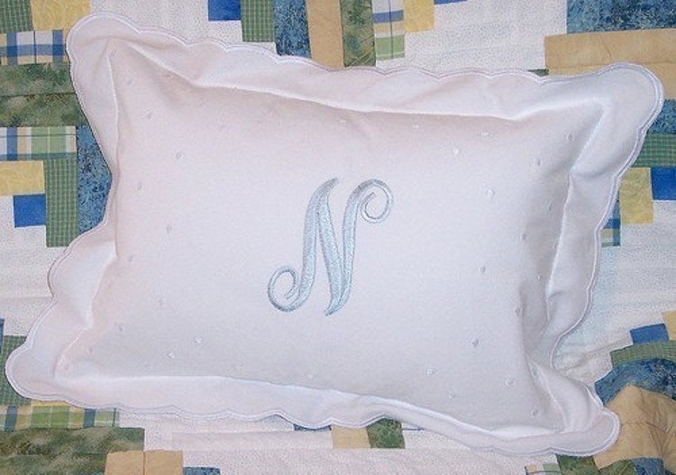 Monogrammed Baby Pillow CUSTOM by YourWayEmbroidery on Etsy