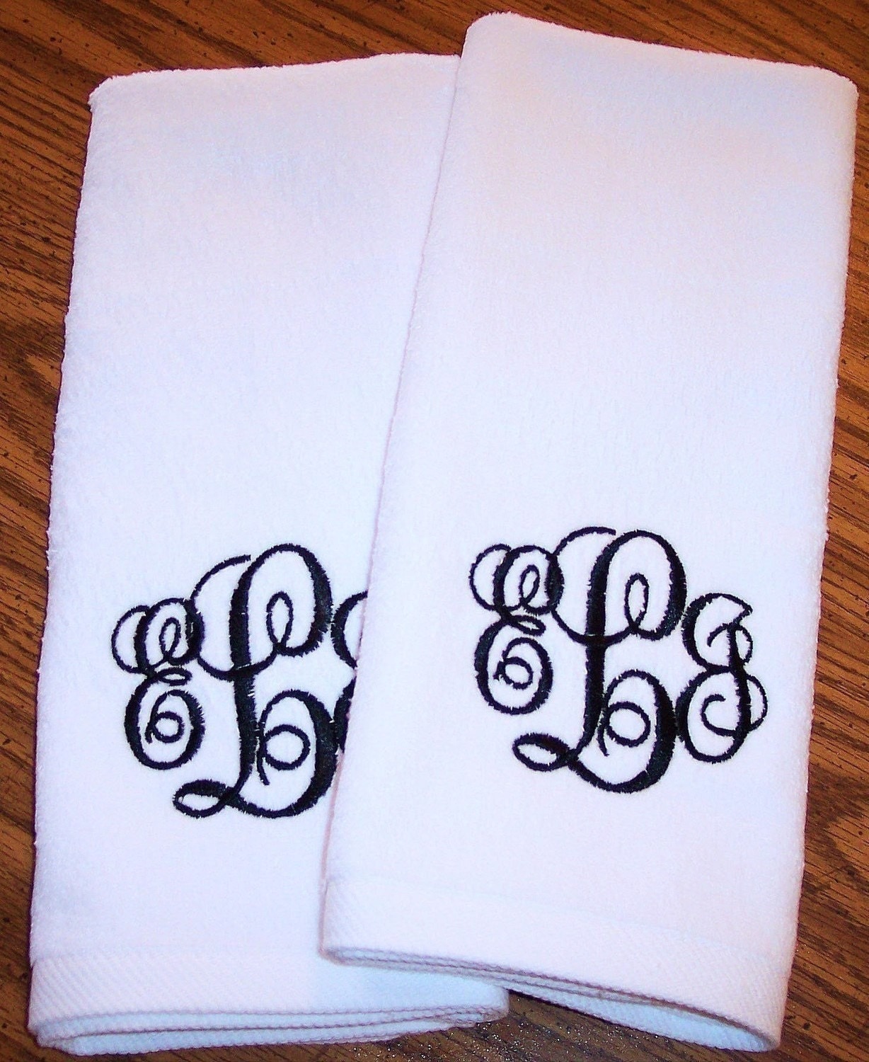 Monogram Hand Towels set of 2 CUSTOM | Etsy