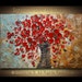 ORIGINAL Red Flowers Painting Large Contemporary Abstract Bouquet in Vase Impasto Textured Palette Knife art by Susanna 36x24