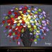 Abstract Impressionist Multicolor Flowers in Vase Fine Art PRINT- Modern floral bouquet Large 17x22