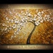ORIGINAL Abstract Tree Brown White Cherry Blossom Impasto Landscape Textured Modern Palette Knife Oil Painting Ready to Hang 36x24
