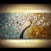 ORIGINAL Large Abstract Contemporary White Cherry Blossom Tree Oil Painting Thick Texture Gallery Fine Art by Susanna Ready to Hang 48x24