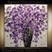 ORIGINAL Contemporary Purple Flowers Bouquet in Vase Thick Impasto Textured Oil Painting by Susanna
