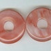 Two Cherry Quartz Donut Pendant Beads 25mm