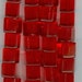 8mm Ruby Red Glass Cube Beads