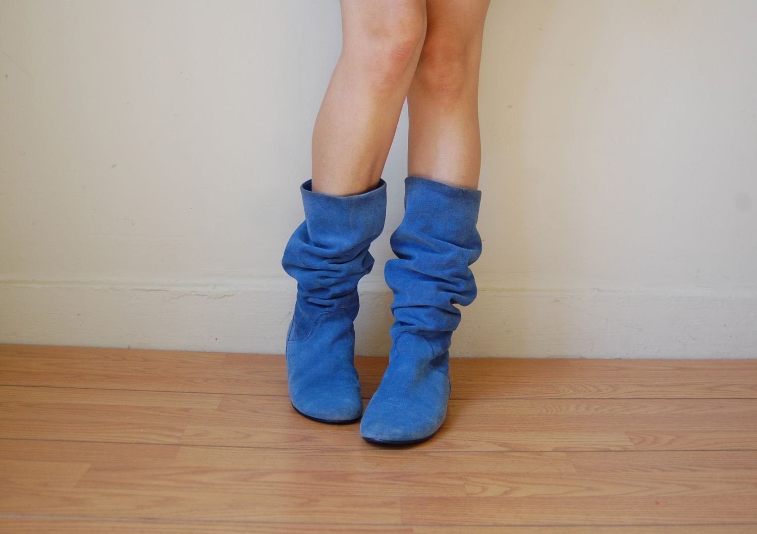 suede slouch flat boots