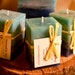 Set of 4 Crystal Blue Waters Square Pillar Candles