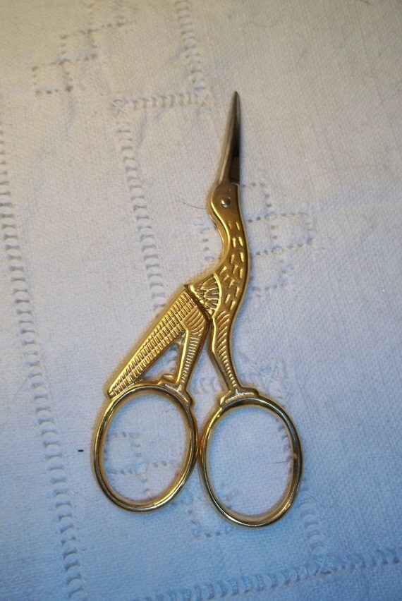 Items Similar To Antique Stork Scissors, Ca 1950's Made In Italy In ...