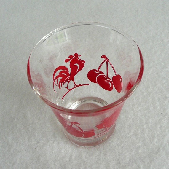 Bartlett Collins Tumbler Glass with Retro Red by SweetRiceVintage