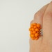 Beadwoven ring boho orange and gray Size 7