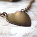heart necklace brushed brass Be My Valentine oxidized charm Fall fashion romantic womens jewlery