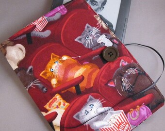 Kindle Case, Kindle Cover, Ereader Case, Nook Case, Scaredy Cats Fabric