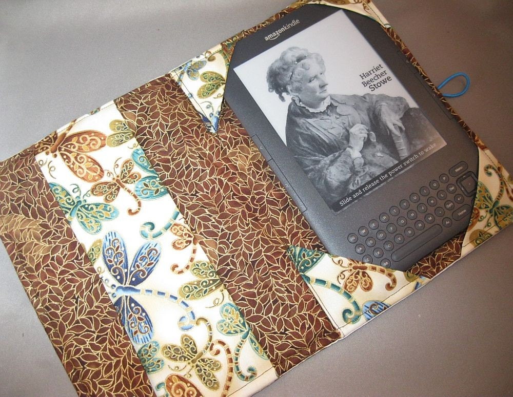 Kindle Case Nook Ereader case Dragonflies Fabric