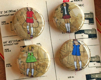 Red Shoe Girls badges (set 2)