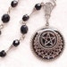 Black Pentacle Necklace- For Men and Women- Antiqued Silver