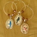 north American songbirds -- illustrated wine charms