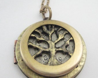 Tree of Life Locket, Steampunk Necklace, Steampunk Tree of Life, Steampunk Jewelry, Victorian,Tree of Life, One of a Kind