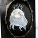 SALE Small Leaping Beast Original Painting in Oval Window Card