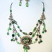 Emerald Green Grande Empress Necklace with Earrings