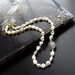 Saltwater Keshi Pearls & Diamond Rhodium Silver Necklace - Emily Necklace