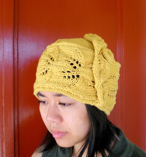 PDF Knit Hat Pattern - Trailing Leaves Hat / cloche from ...