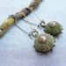 Sea Urchin Collection - Special Brass Green Earrings