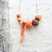 Coral, Orange Quartz, Agate Enamel Necklace - Earthbound
