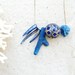 Blue Coral Necklace with Mother of Pearl, Enamel Earthbound