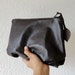 Leather Clutch - Amelie in Brown Dark Chocolate Italian Leather