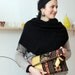 The XL Clutch in Italian Leather and Handwoven Ikat Fabric - 15 Inch Wide Indie Patchwork Series