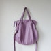 Leather Bag - Leather Hobo Bag - Leather Tote Bag with Folded Top in Lavender Italian Leather