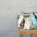 Modern Patchwork Pleated Bag with Italian Leather Handle - Le Jardin des Fleurs Series - One of A Kind