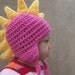 Dragon Hat in Bright Pink with Lemon Yellow Spikes 2T-4T