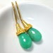 AAA Australian Chrysoprase Specimen Grade Plump Focal Drop Earrings, Gold Caps and Hooks......