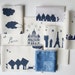 City skyline remnant set Blue/white