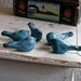 Bluebird Bird sculpture, set of 5 blue birds