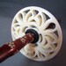 ITALIAN RESIN White Openwork - Top / High Whorl Drop Spindle - Sterling Silver Hook