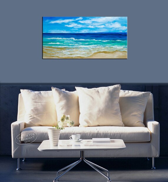 BEACH Huge Original acrylic painting 48x24