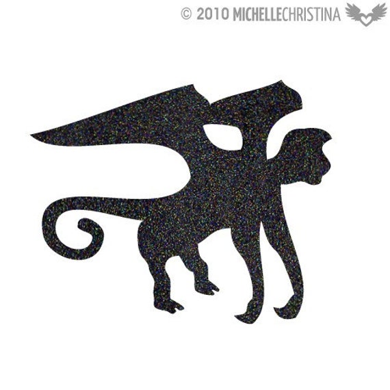 Items Similar To Flying Monkey Glitter Vinyl Decals On Etsy