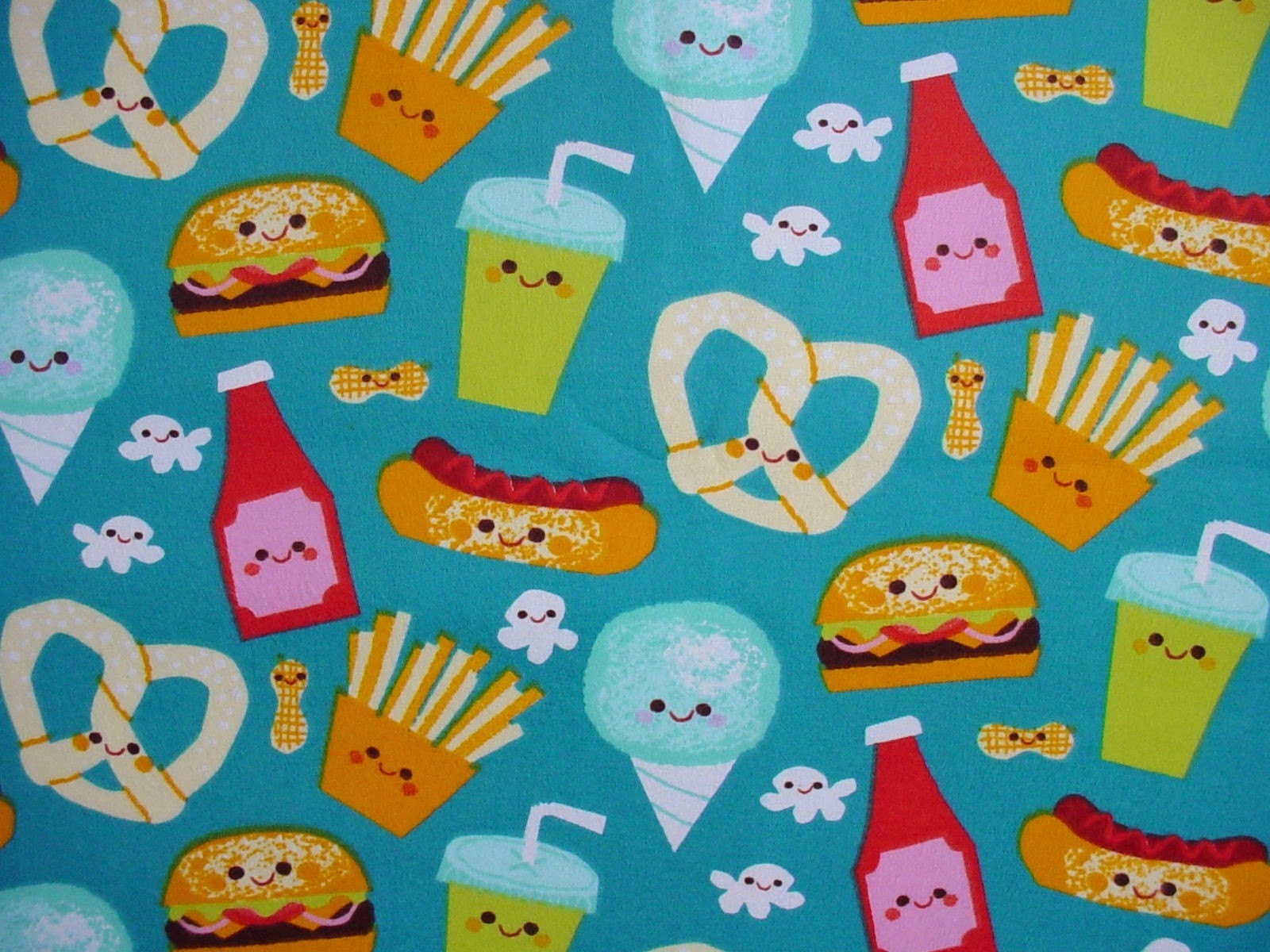 flannel food junk food cotton flannel fabric kawaii htf flannel food junk food cotton flannel fabric kawaii htf