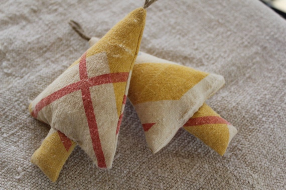 feed sack christmas trees christmas tree ornaments yellow feed sack christmas trees christmas tree ornaments yellow